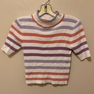 Say What? Multicolor Striped Turtleneck Blouse